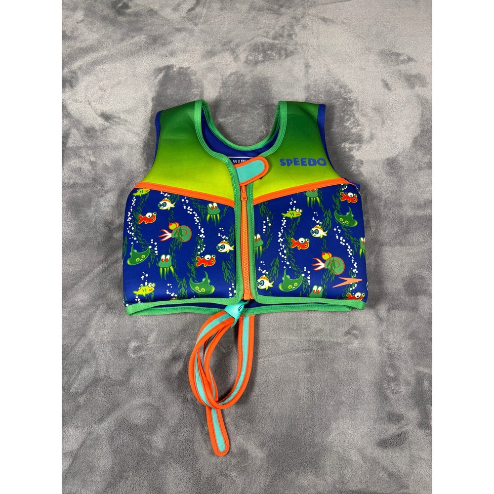 Speedo Kids Sea Creature Print Swim Vest 4-6 Years Blue Green UV50 Protection